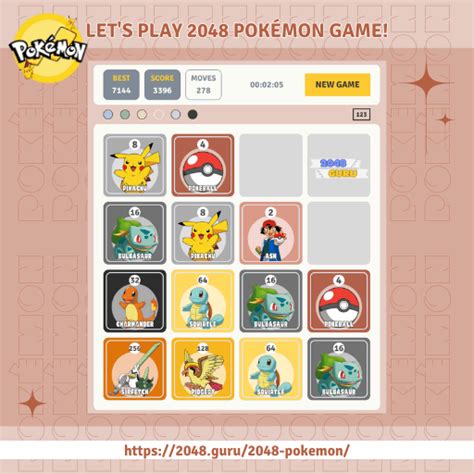 Play 2048 Pokémon Online .